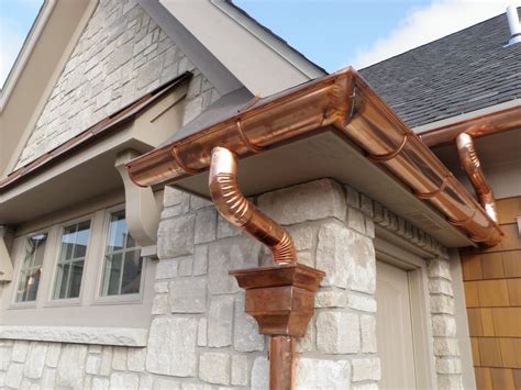 copper gutters on house